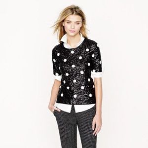 J Crew Sequin Polka Dot Top